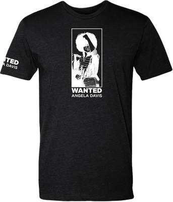 Wanted: Angela Davis t-shirt featuring iconic Angela Davis portrait design