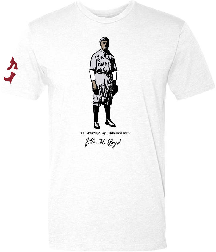 John 'Pop' Lloyd Negro League baseball graphic t-shirt — Hall of Fame tribute tee by Victoria + Irene Apparel Co