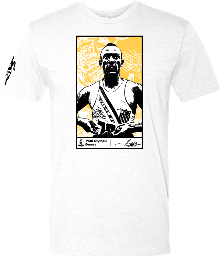 Jesse Owens 1936 Berlin Olympics graphic t-shirt — Black history tribute tee by Victoria + Irene Apparel Co