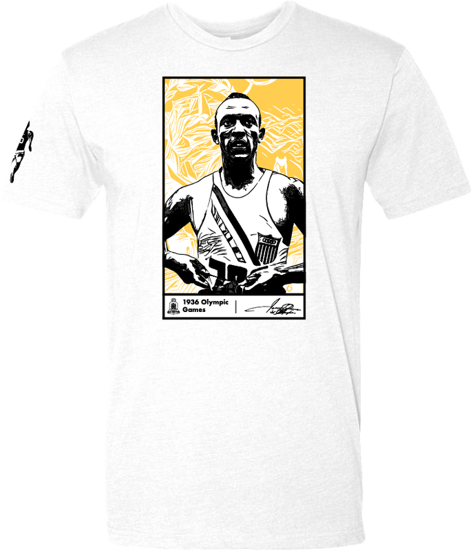 Jesse Owens 1936 Berlin Olympics graphic t-shirt — Black history tribute tee by Victoria + Irene Apparel Co