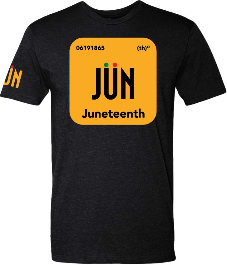 JUN Juneteenth freedom day bold graphic t-shirt — celebrating June 19, 1865, the day enslaved people in Texas learned of thei