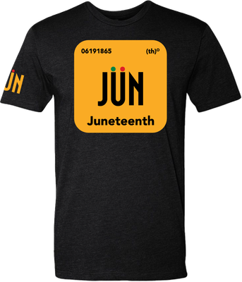 JUN Juneteenth freedom day bold graphic t-shirt — celebrating June 19, 1865, the day enslaved people in Texas learned of thei