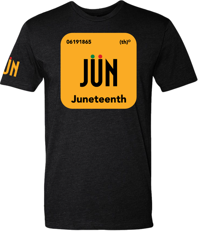 JUN Juneteenth freedom day bold graphic t-shirt — celebrating June 19, 1865, the day enslaved people in Texas learned of thei