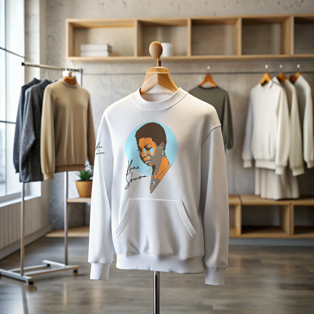Nina Simone High Priestess of Soul heritage sweater — civil rights music tribute knitwear by Victoria + Irene Apparel Co