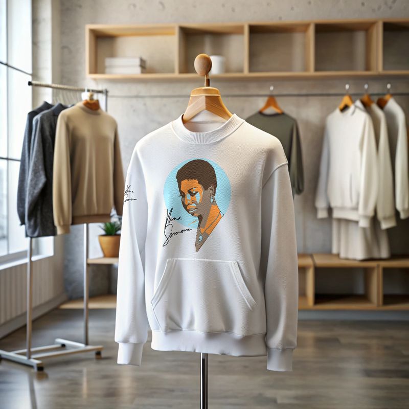 Nina Simone High Priestess of Soul heritage sweater — civil rights music tribute knitwear by Victoria + Irene Apparel Co