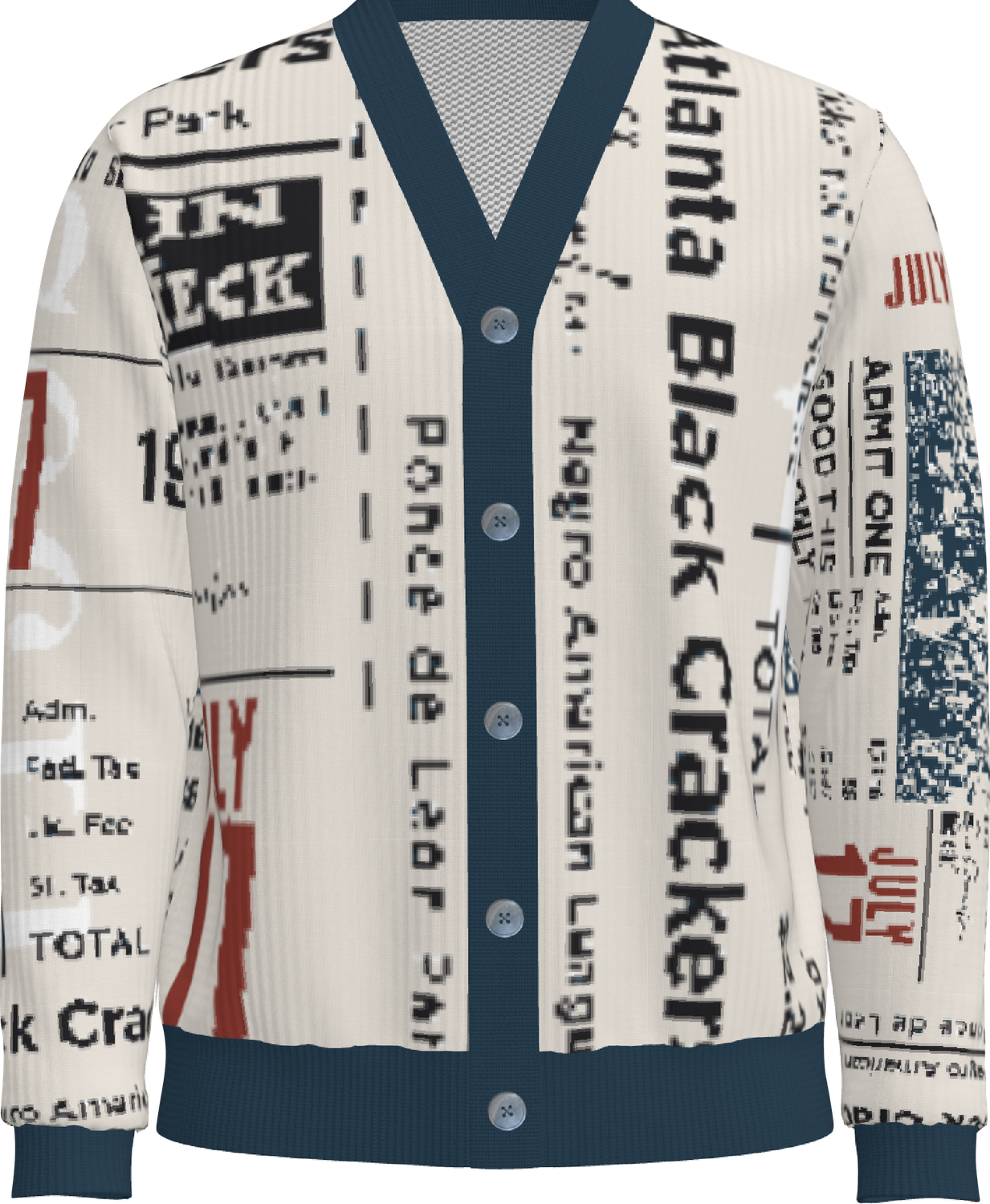 Atlanta Black Crackers knitted heritage cardigan sweater — Negro League baseball tribute knitwear by Victoria + Irene Apparel