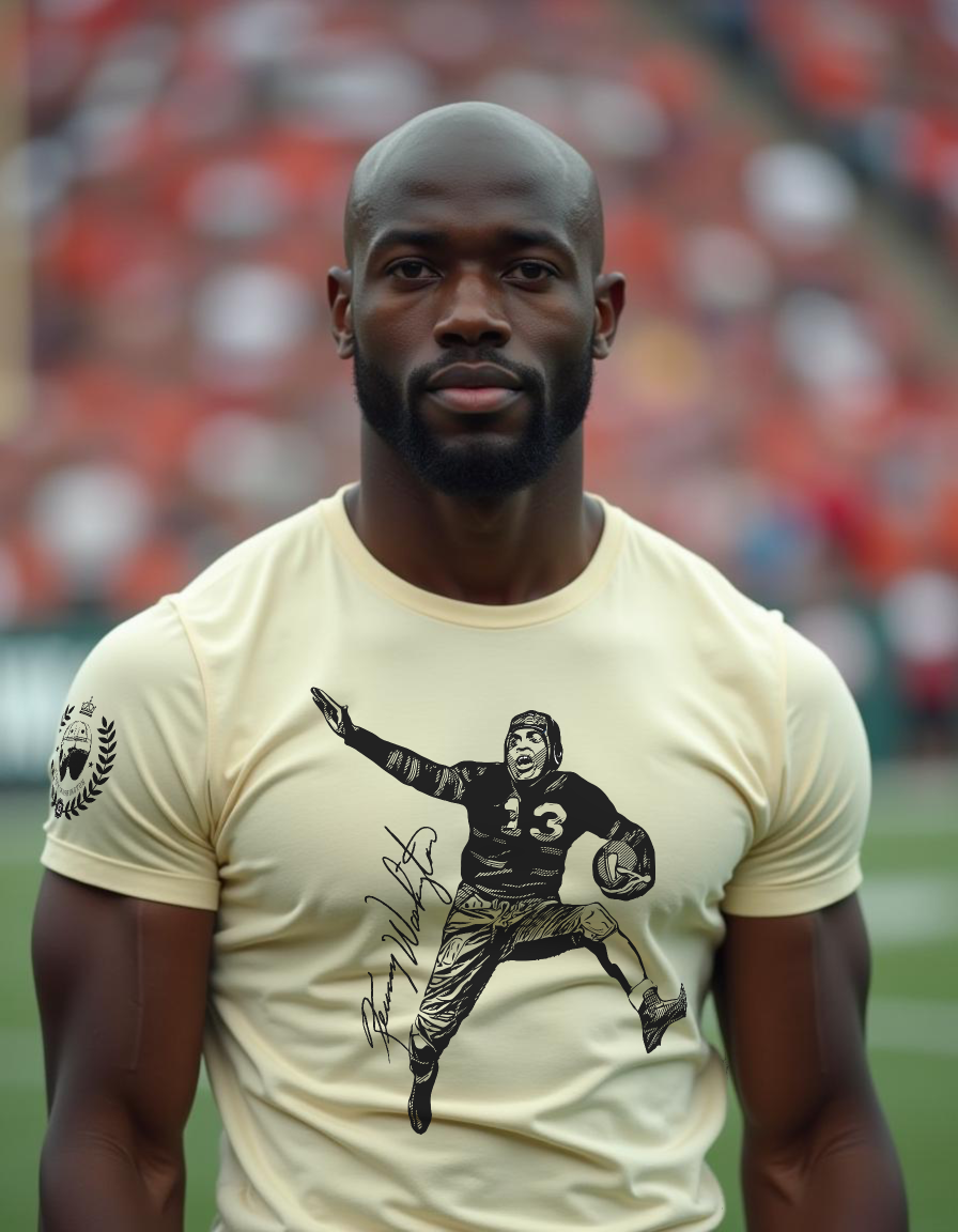 Kenny Washington graphic t-shirt — tribute to first Black modern-era NFL player, by Victoria + Irene Apparel Co