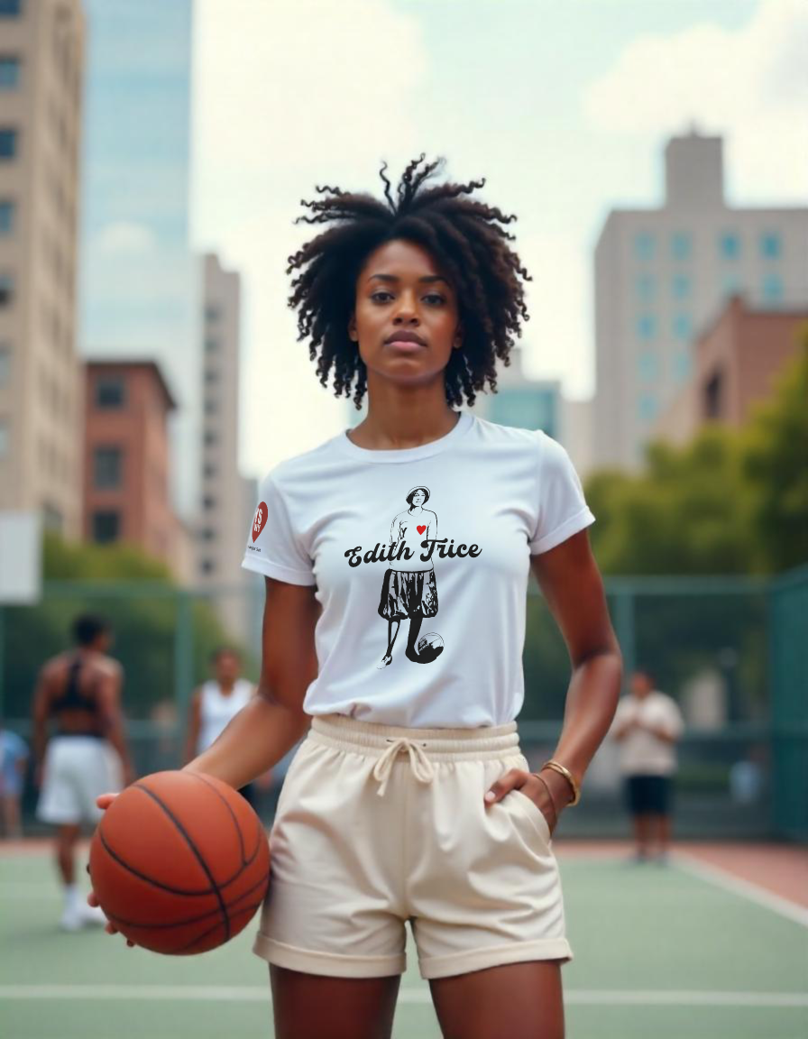 Edith Trice 'Game-Changer' graphic t-shirt — Black trailblazer tribute tee by Victoria + Irene Apparel Co