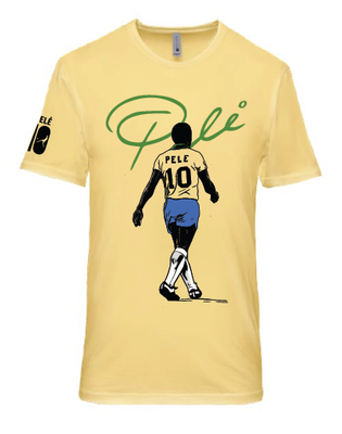 Pelé No. 10 legacy graphic tee — three-time World Cup winner tribute tee by Victoria + Irene Apparel Co