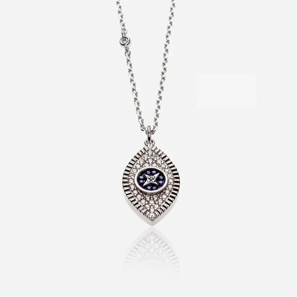 Evil Eye Silber Anhänger Halskette