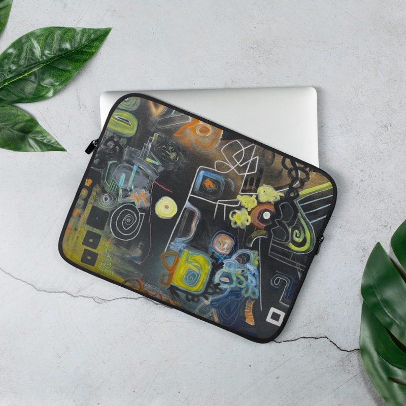 &quot;Chalkboard Neon&quot; Laptop Cover