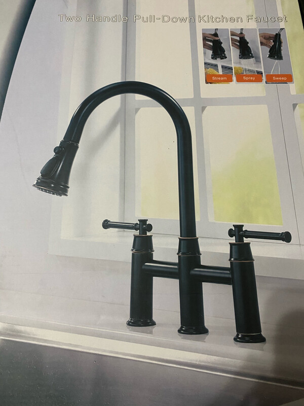 Oakland Two Handle Pull Down Kitchen Faucet Matte Black