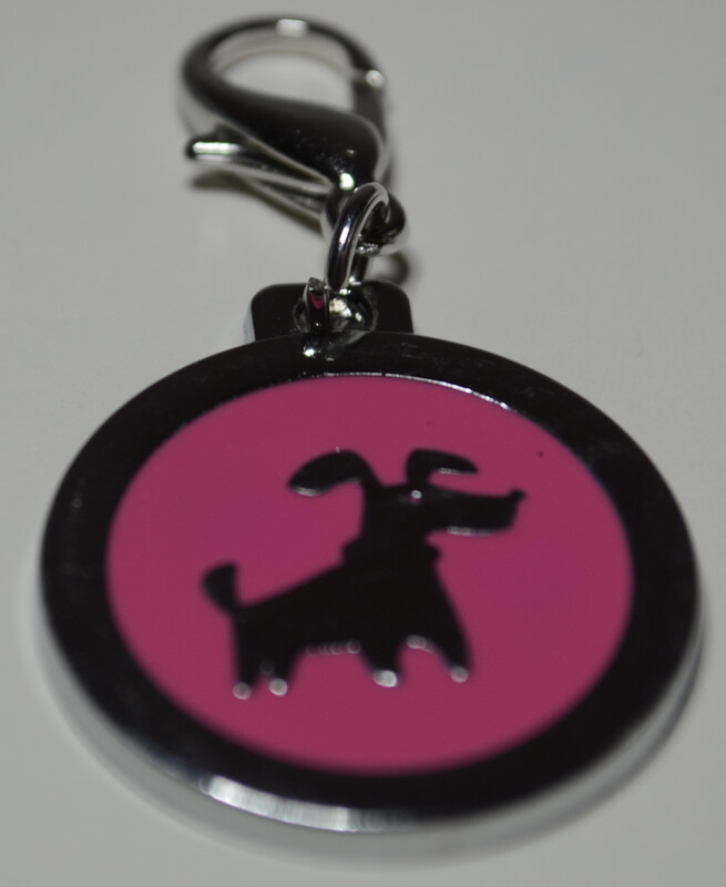 Tag Pink with Silver Dog Shape on circle shape