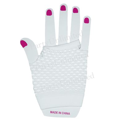 Short fishnet glove white