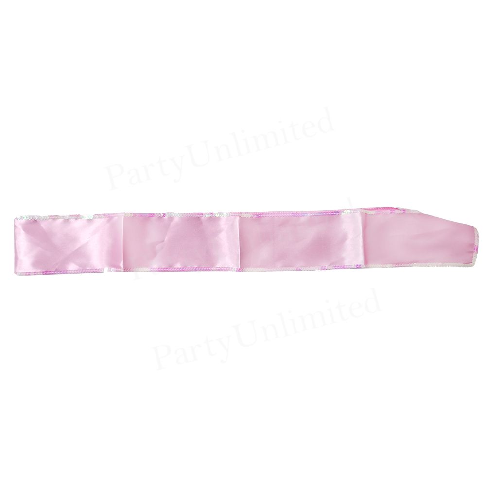 Plain pink sash with sequins