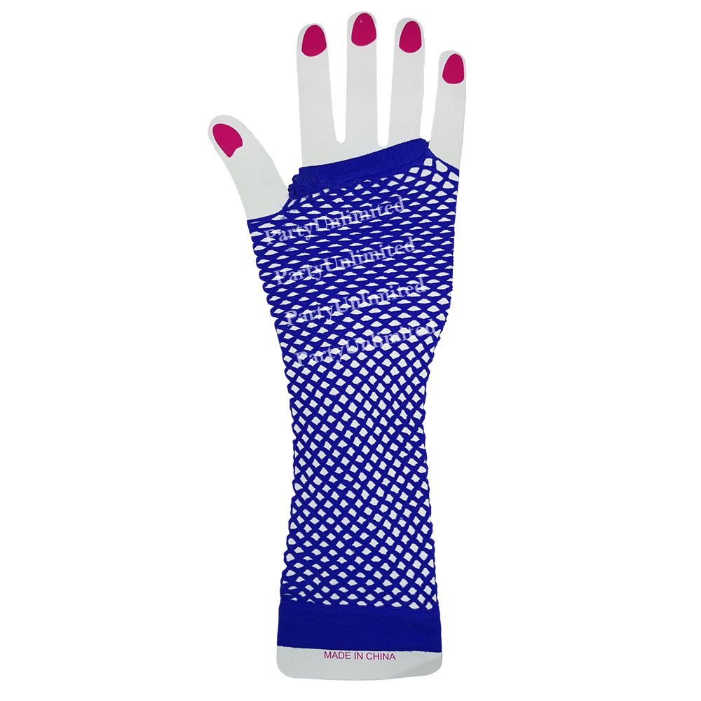 Long fishnet glove dark blue