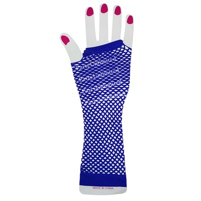 Long fishnet glove dark blue