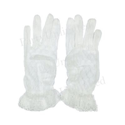 Lace gloves short white