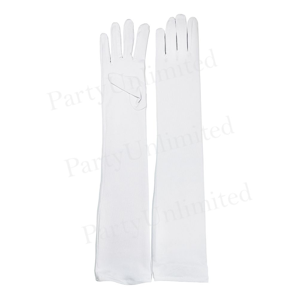 Long white gloves