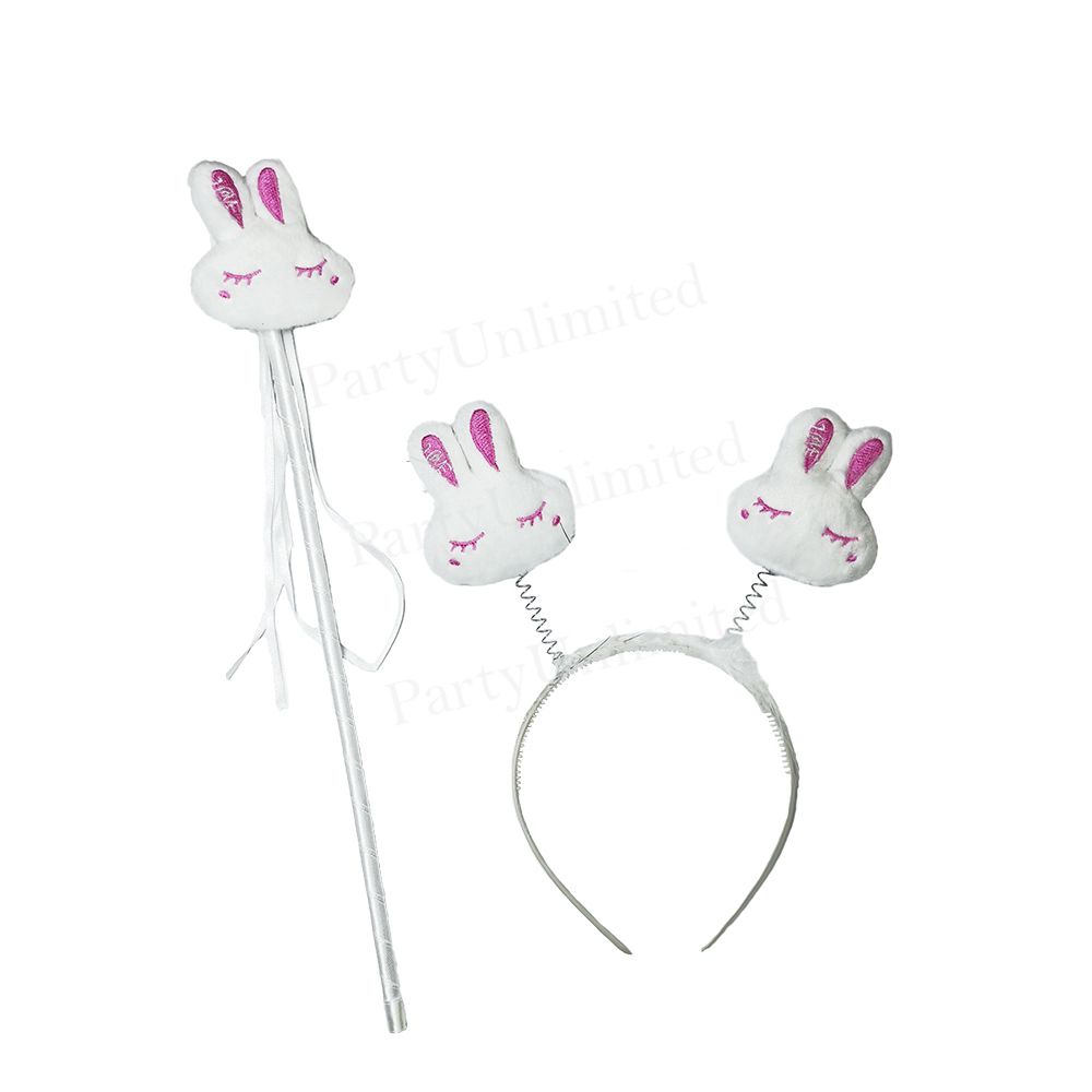 Bunny headband and wand set white