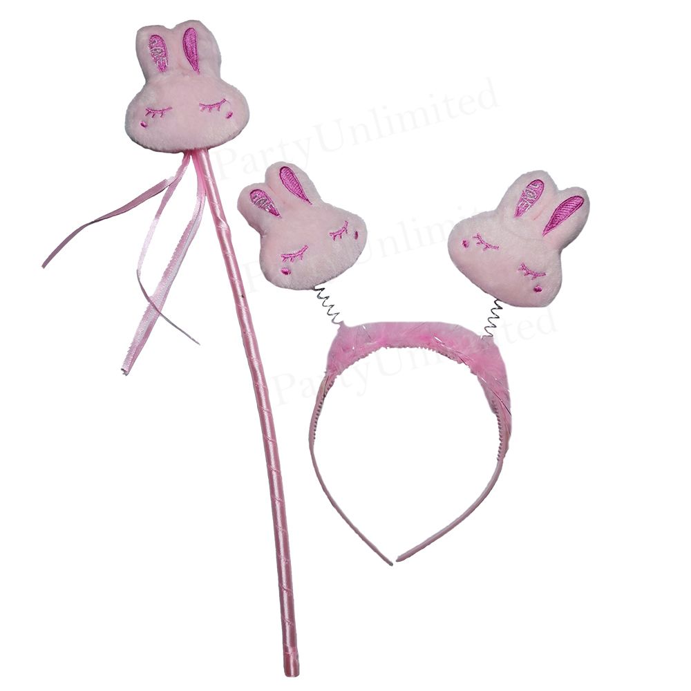 Bunny headband and wand set pink