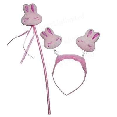 Bunny headband and wand set pink