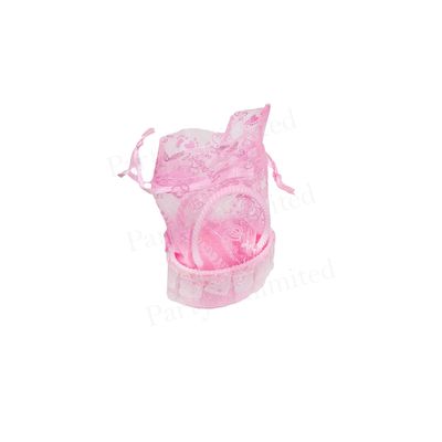 Baby shower pink travel cot organza bag 12pcs