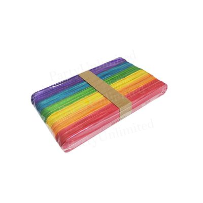 Wooden Ice cream sticks large color