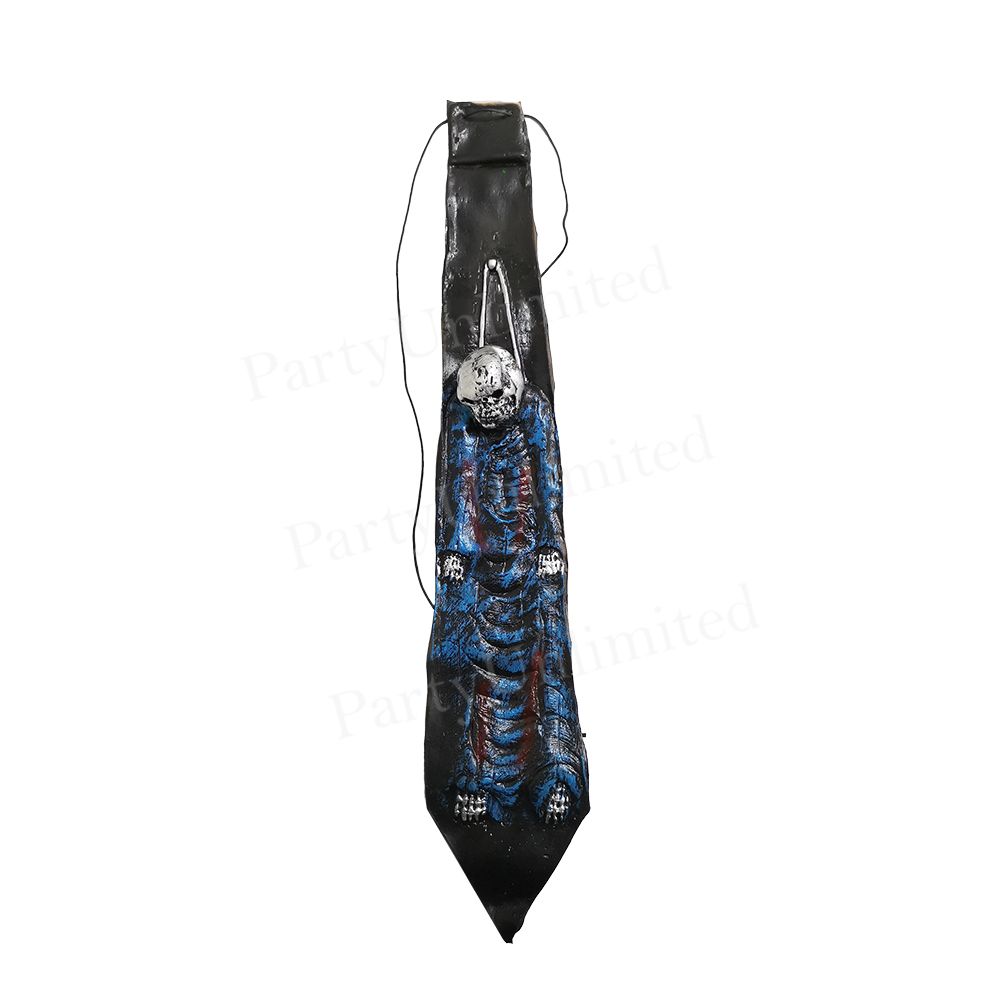 Horror rubber Tie blue robe skeleton