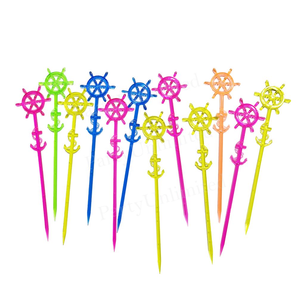 Ship helm cocktail picks 12pcs