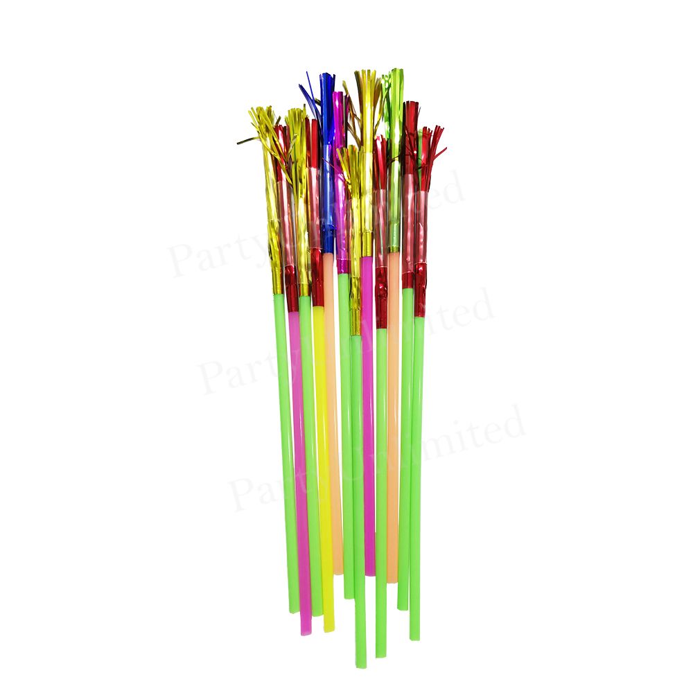 Cocktail Straws with Tinsel 12pcs
