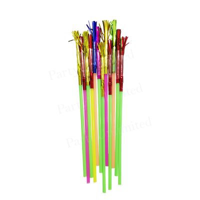 Cocktail Straws with Tinsel 12pcs