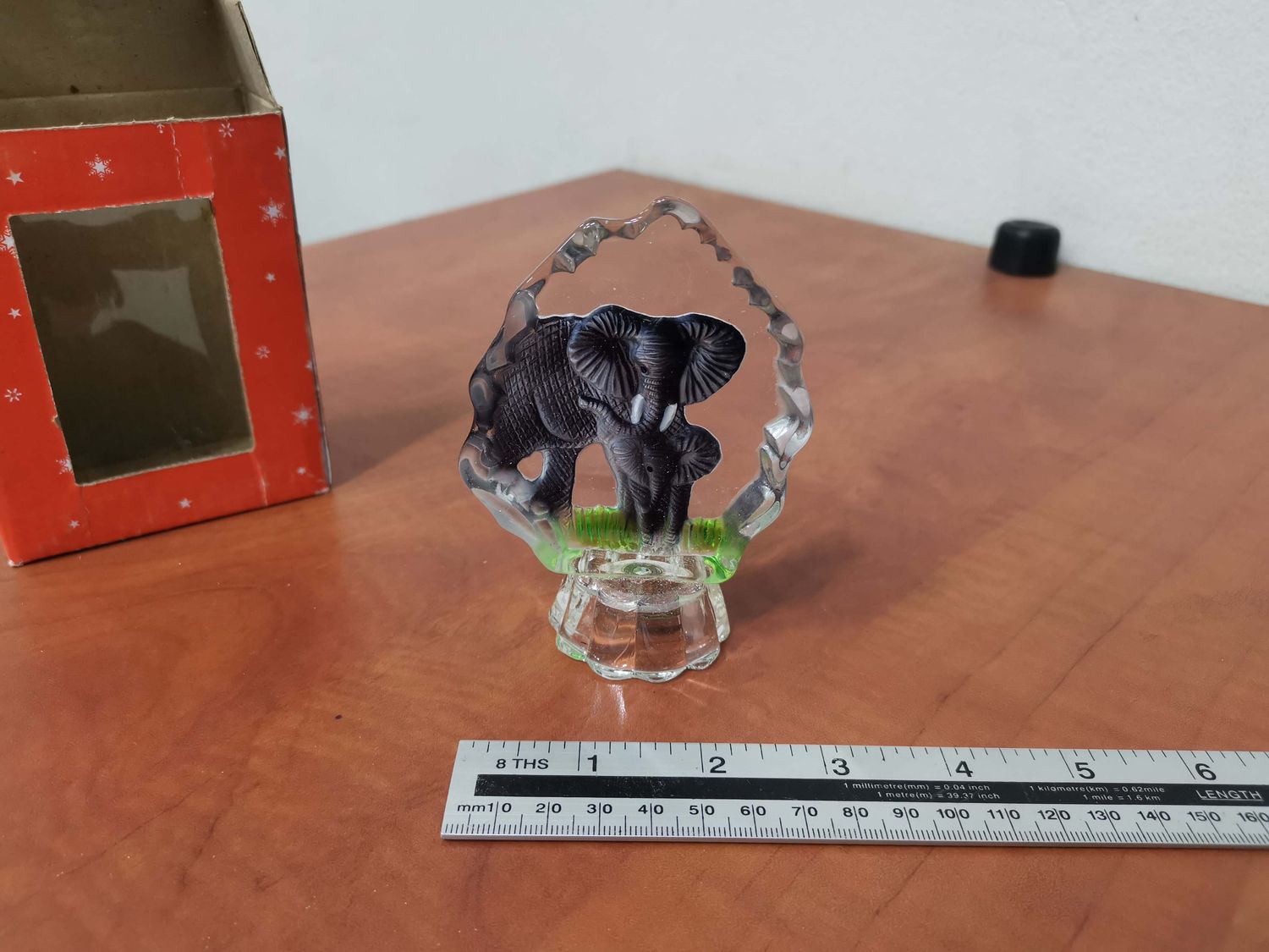 Glass ornament elephant