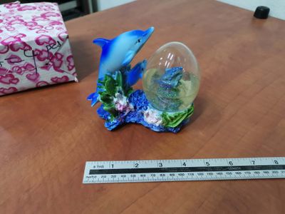 Porcelain &amp; glass dolphin