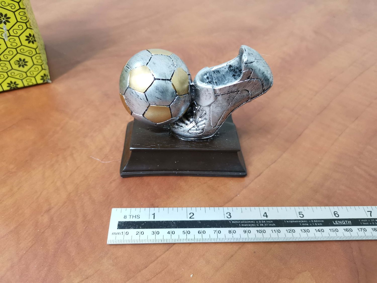 Metal ornament football &amp; boot