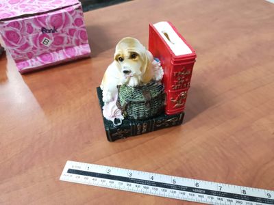 Porcelain dog money box 002 C