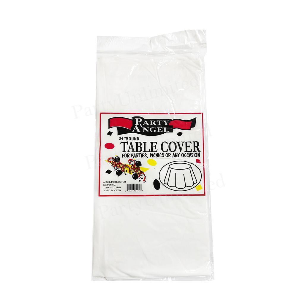 Table Cover plastic round 213cm White