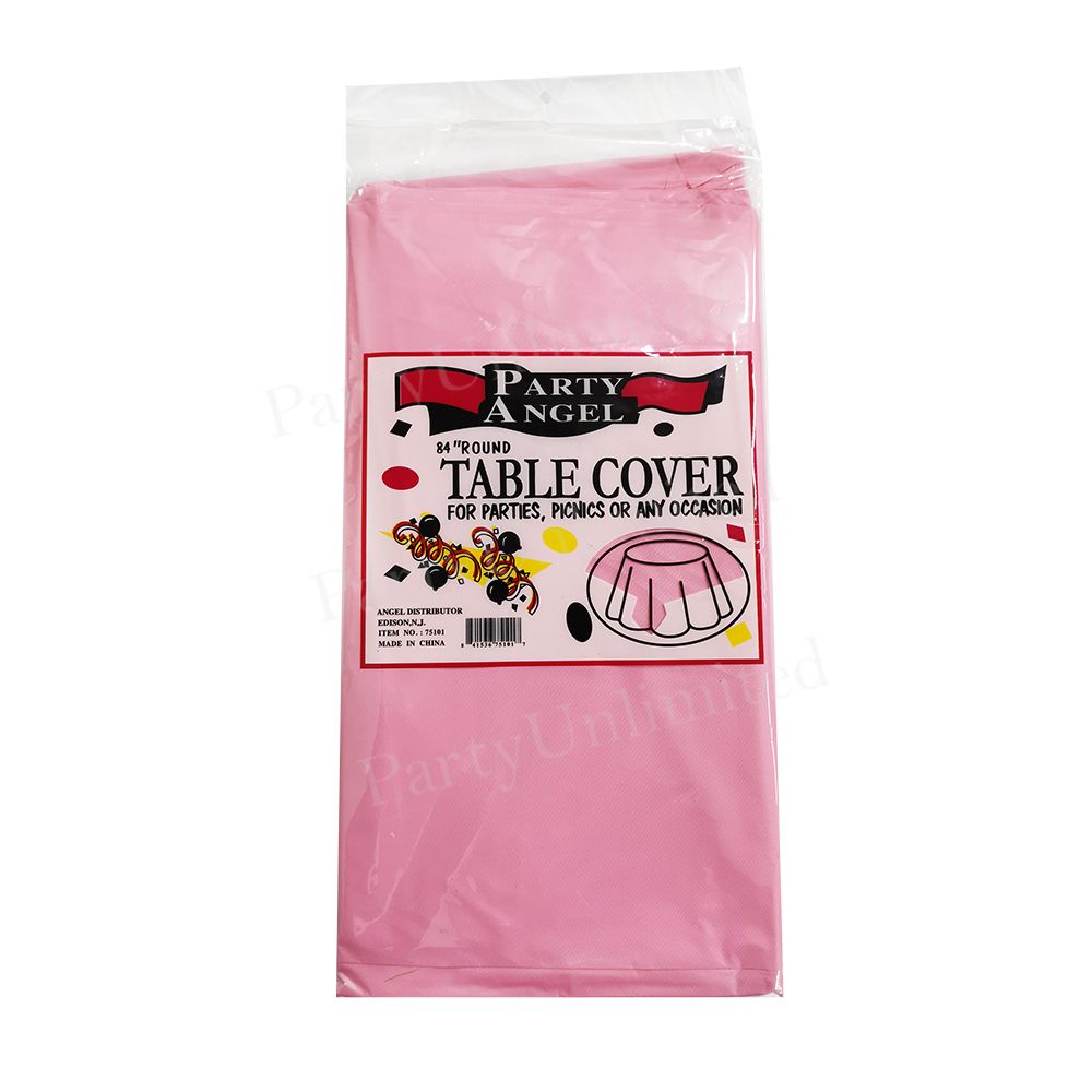 Table Cover plastic round 213cm Pink