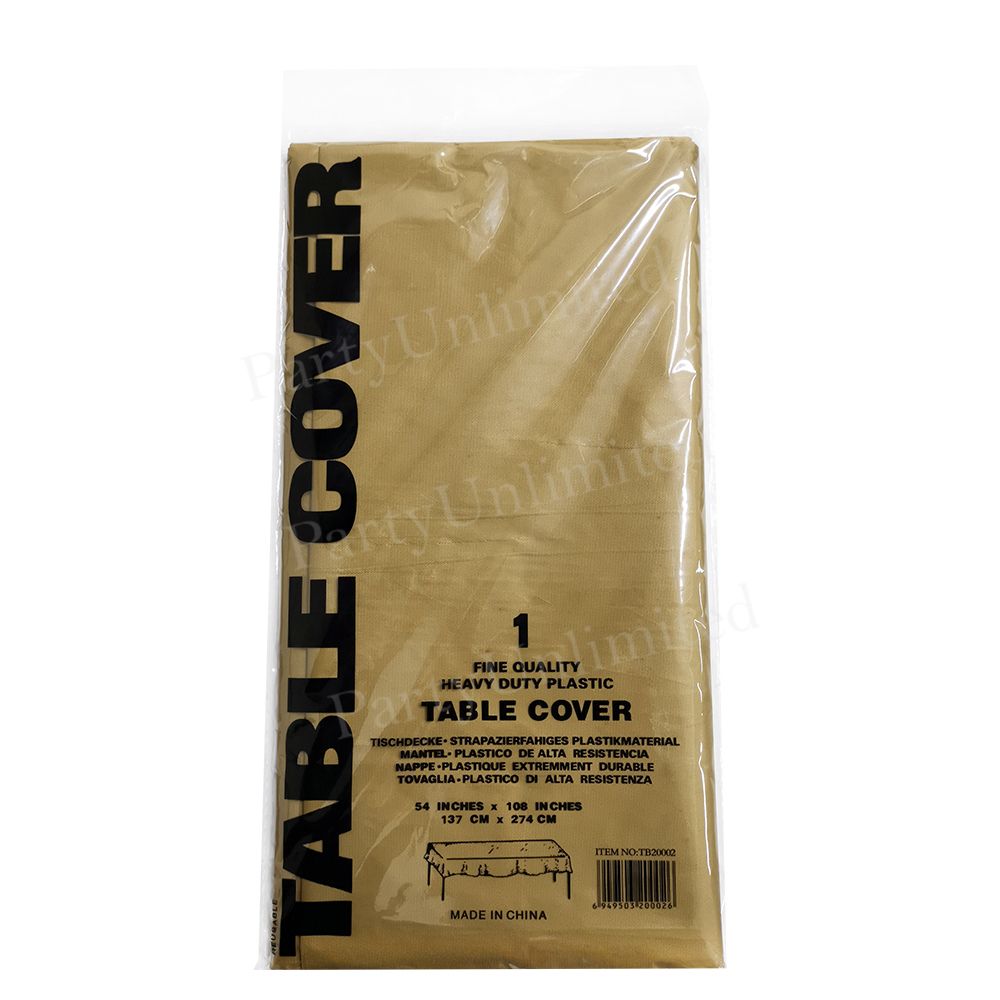 Table Cover Thick plastic rectangle 137x274cm Dark Gold