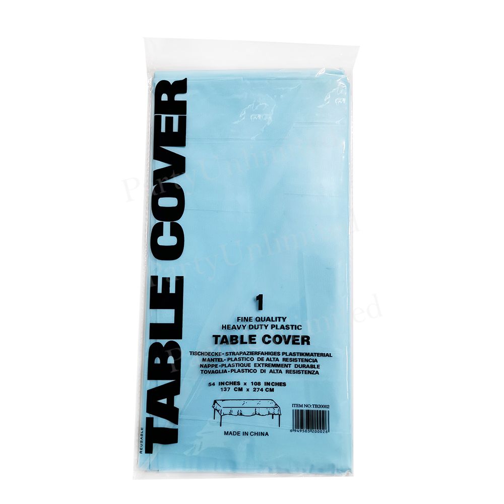 Table Cover Thick plastic rectangle 137x274cm Light Blue