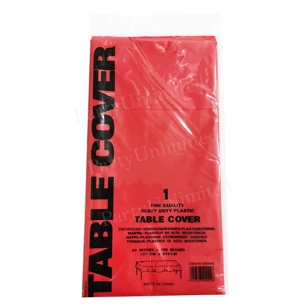 Table Cover Thick plastic rectangle 137x274cm Red