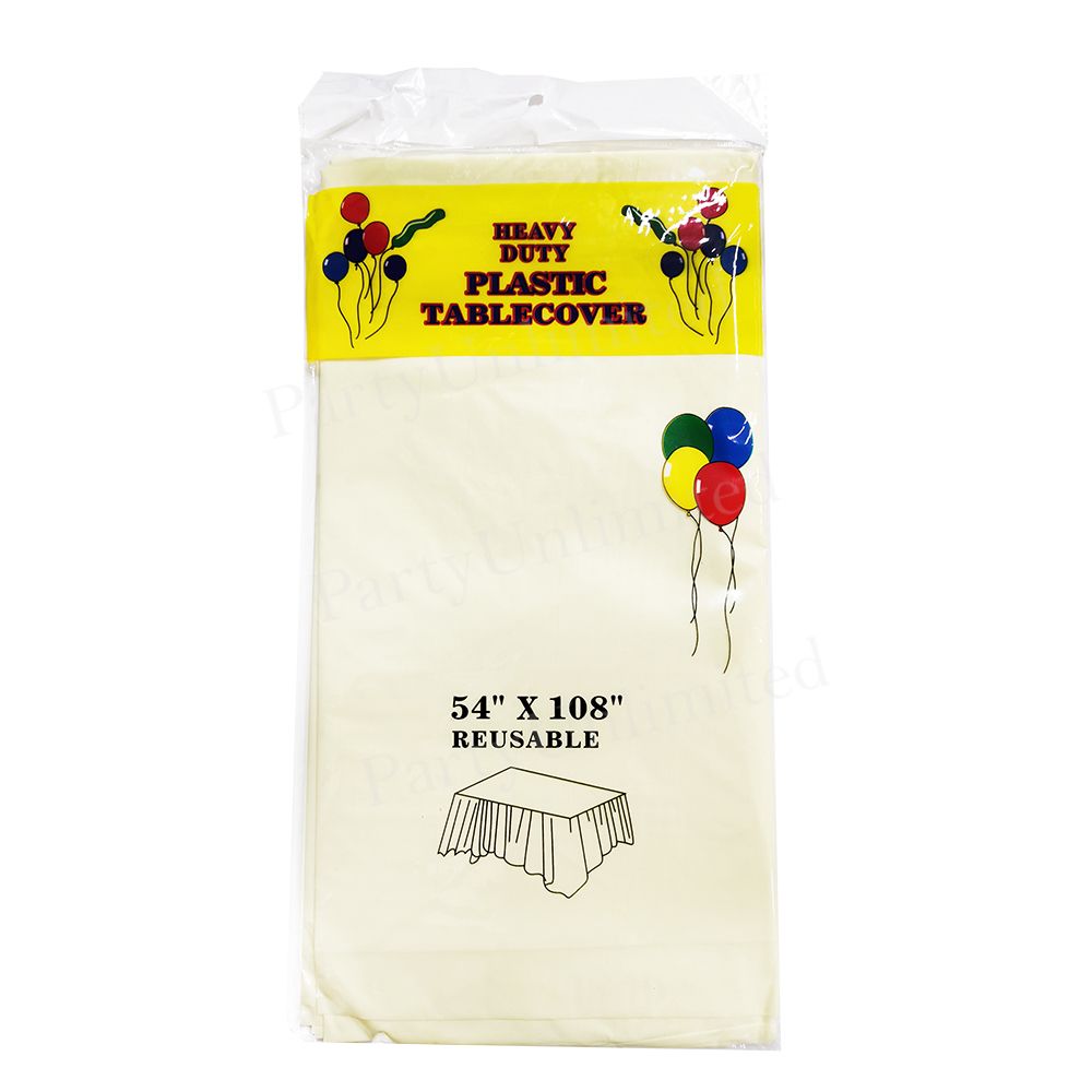 Table Cover Thick plastic rectangle 137x274cm Cream