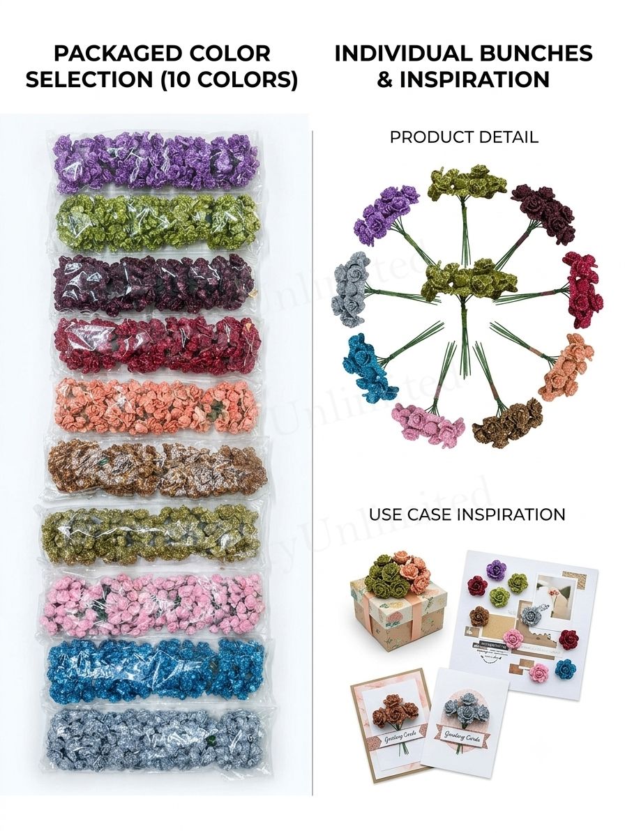 Paper Flower Glitter Roses