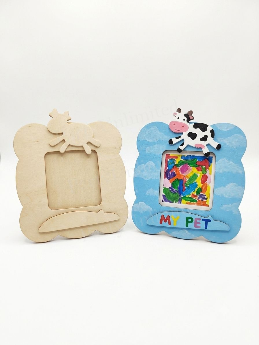 Wooden paintable picture frames