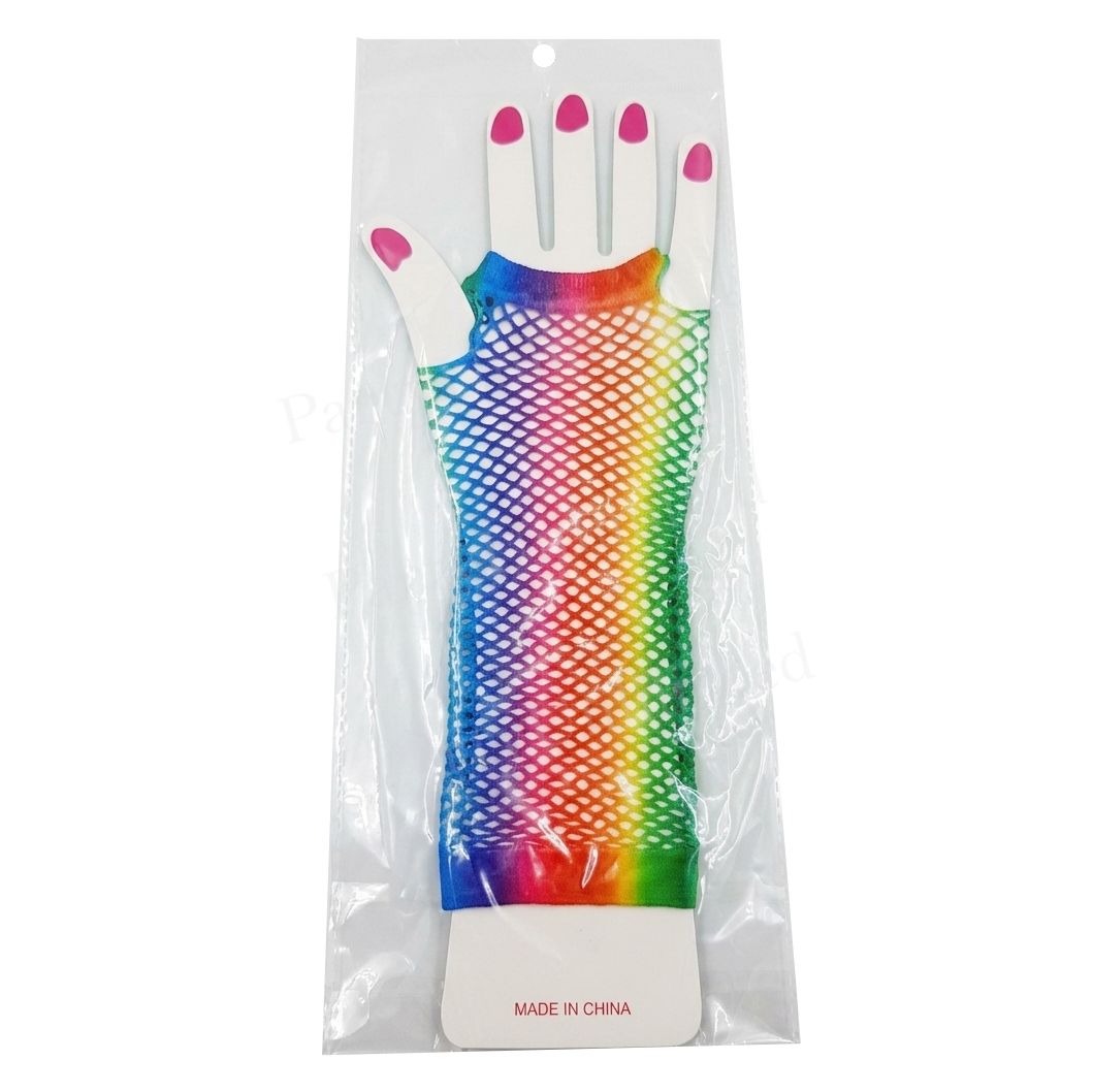 Fishnet Glove Long Multicoloured