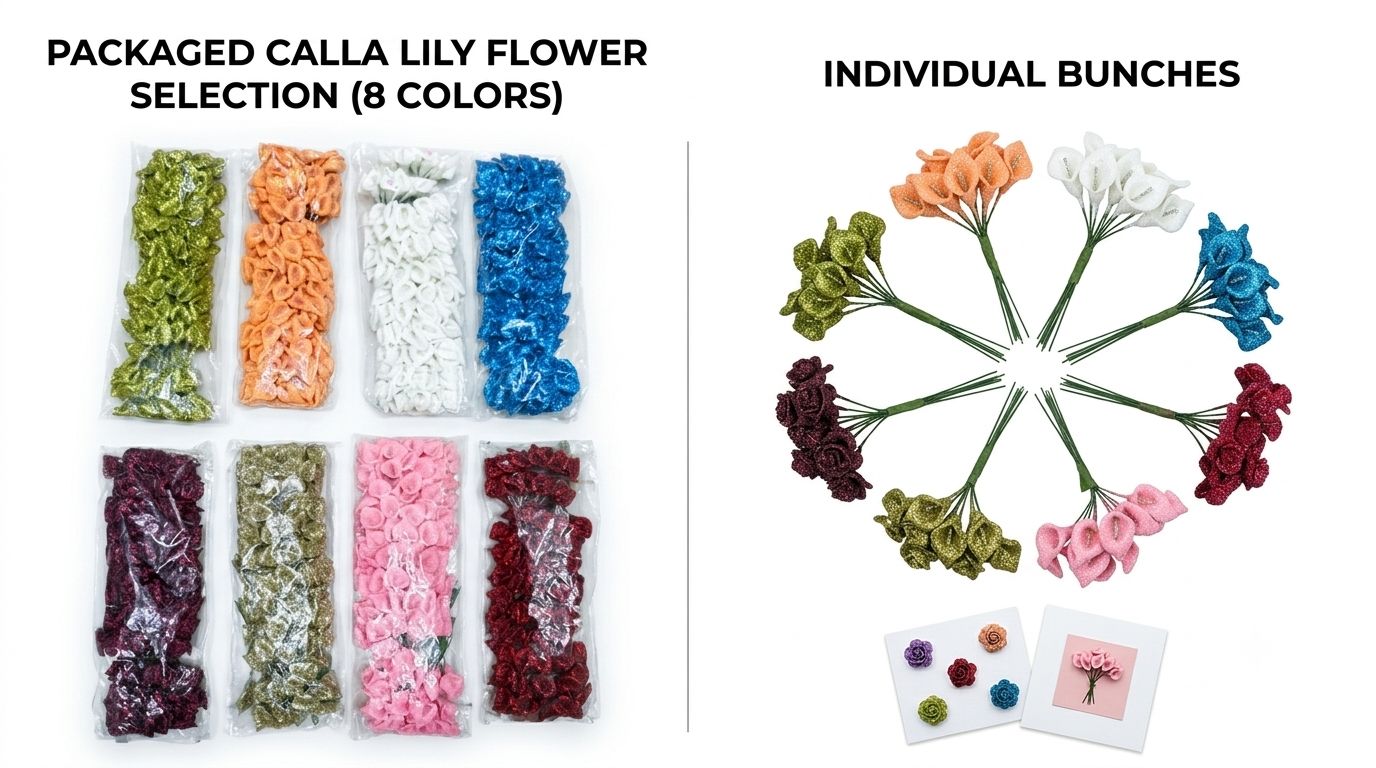Paper Flowers Glitter Calla Lilies