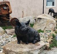 Pig Cast Aluminum Sculpture & Statue