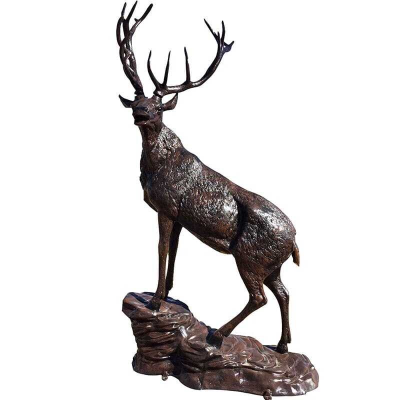 Elk On Stone Facing Left