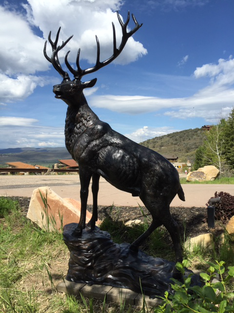 Elk On Stone Facing Left