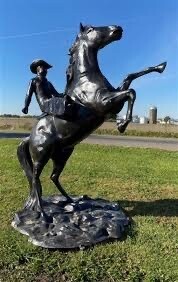 Bronco Rearing with Cowboy 9ft